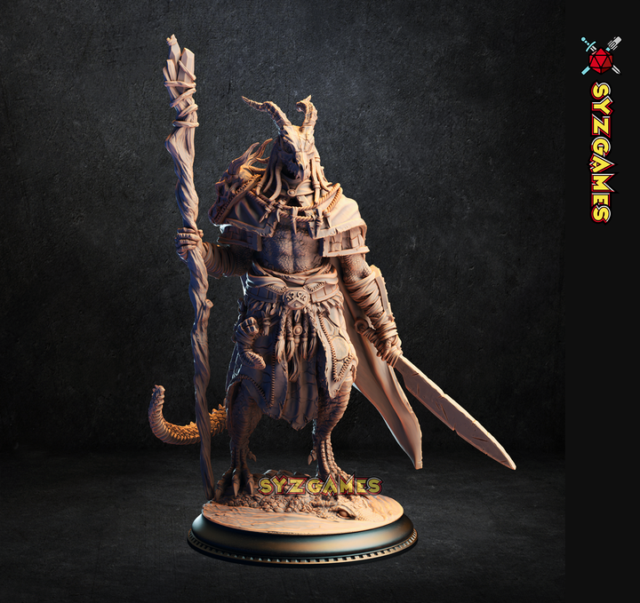 Black Dragonborn Druid Horzin Ashen-Palm