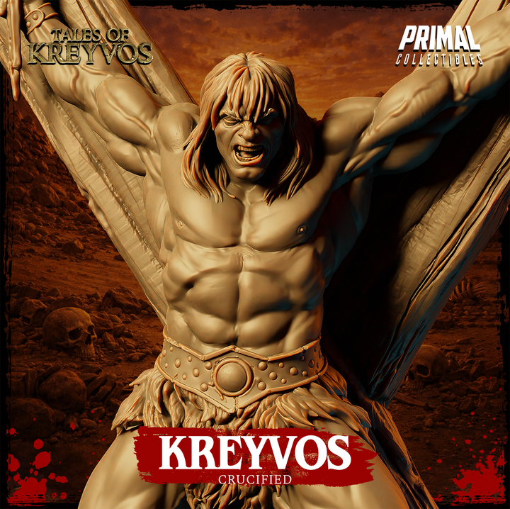 Barbarian Kreyvos Crucified miniature close-up
