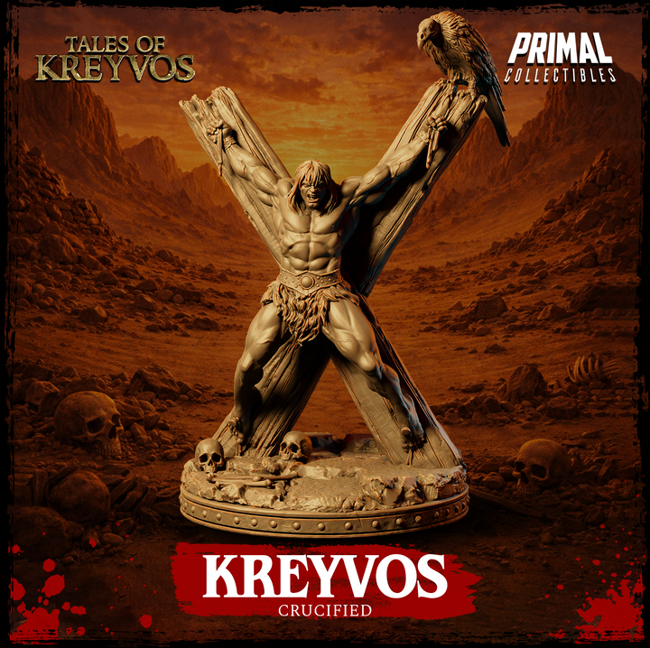 Barbarian Kreyvos Crucified miniature front view