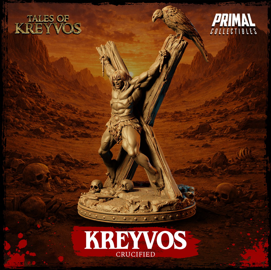 Barbarian Kreyvos Crucified miniature side view