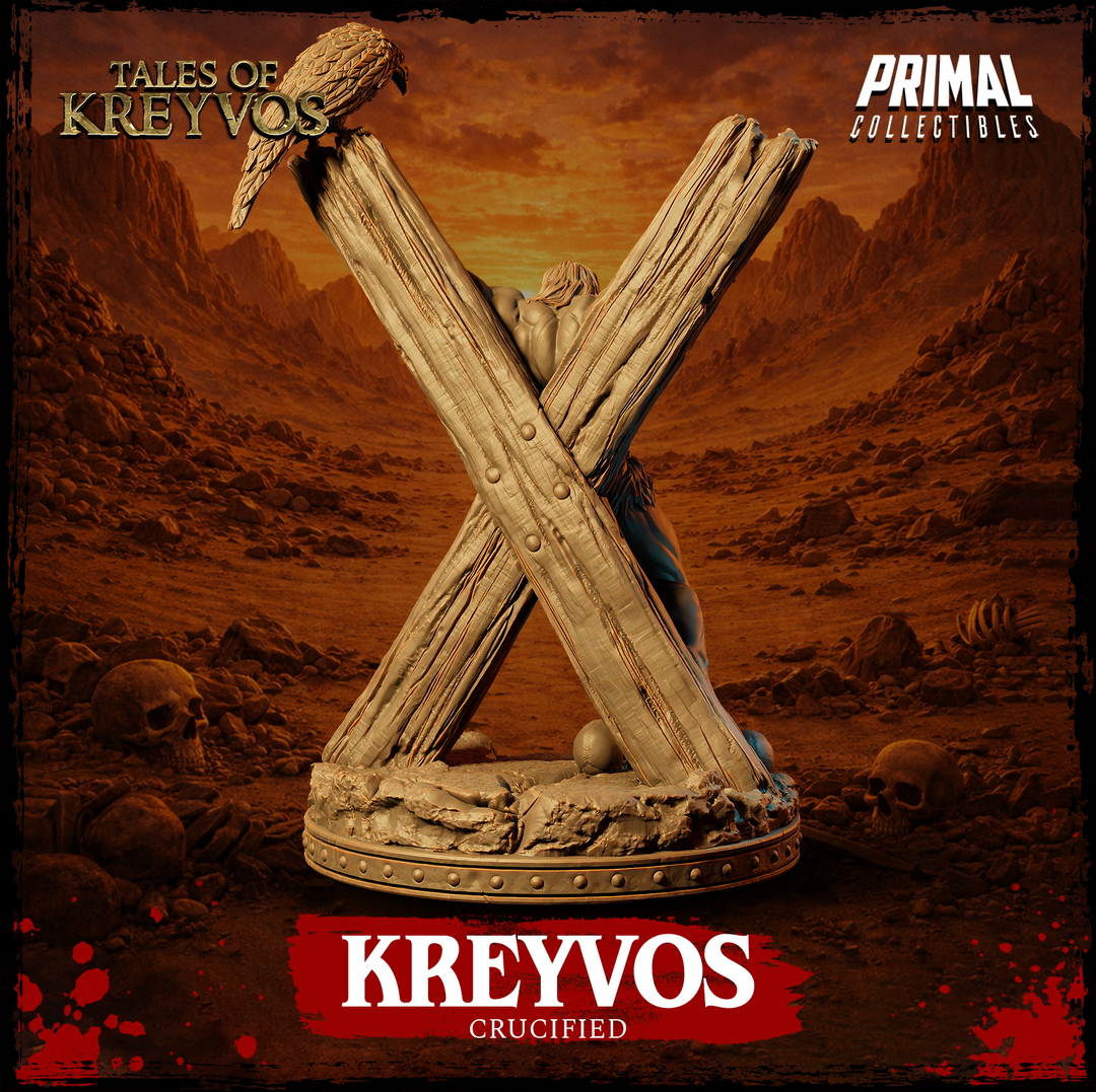 Barbarian Kreyvos Crucified miniature rear view
