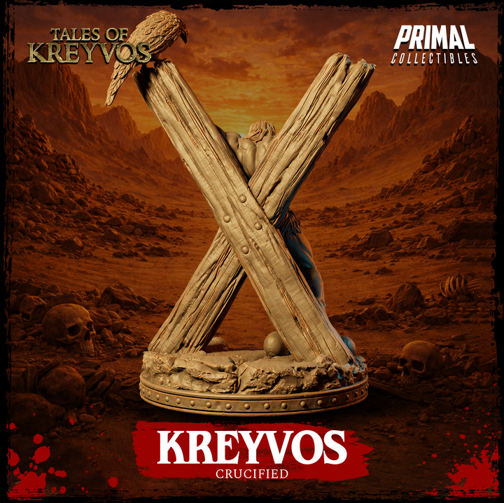 Barbarian Kreyvos Crucified miniature rear view