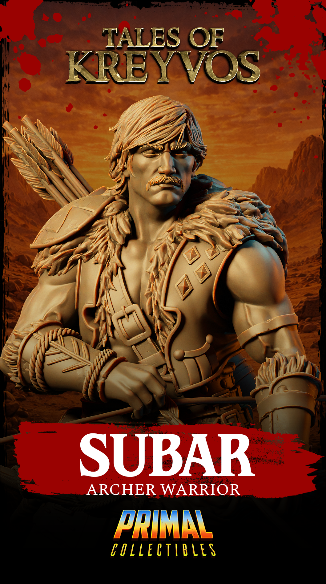 Archer Warrior Subar miniature detail view