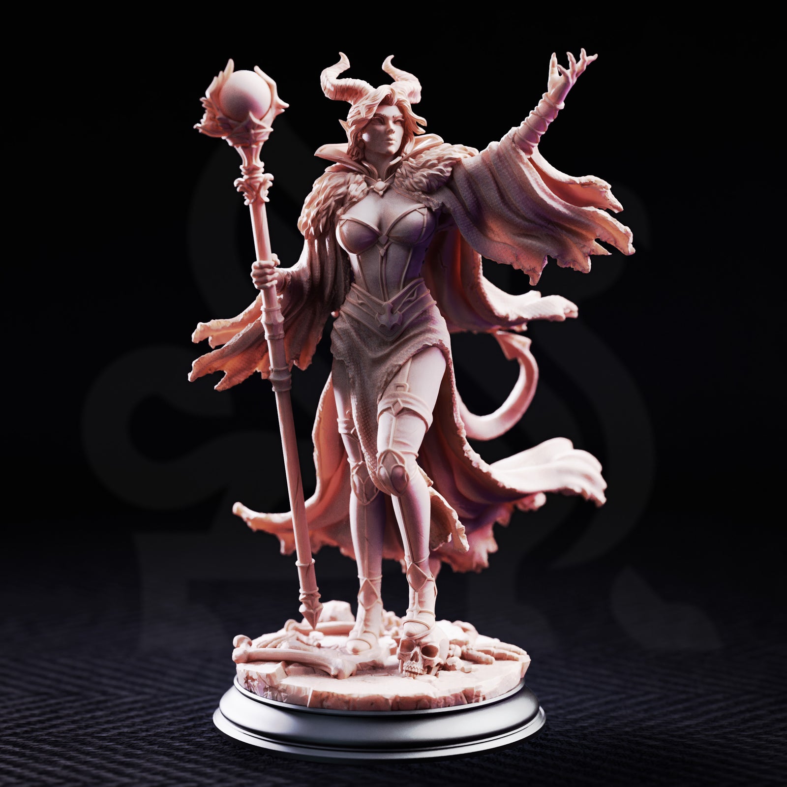Tiefling Dark Sorceress - Mallory front view