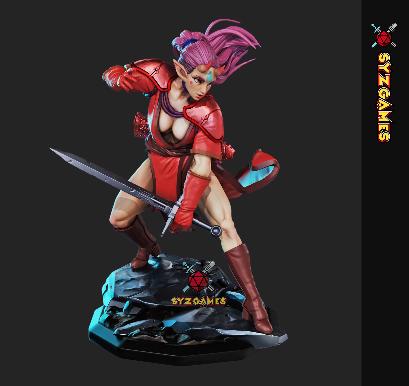 Saya Demon Warrior DnD Pinup Miniature Gaz Minis