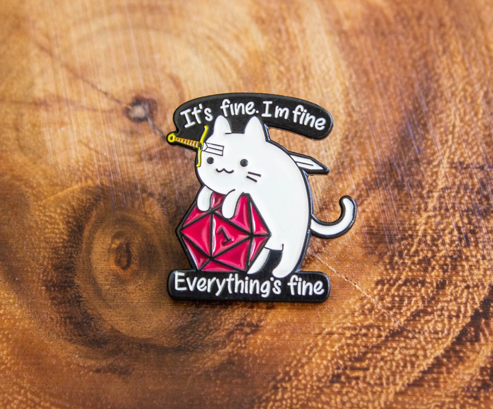 It's Fine Cat Badge Enamel Pin Broach