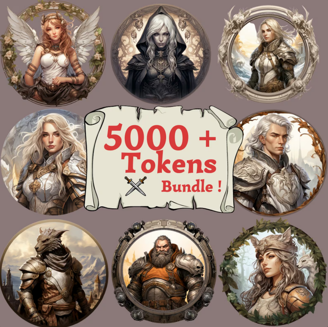 5000 Fantasy Tokens Pack, Digital Download