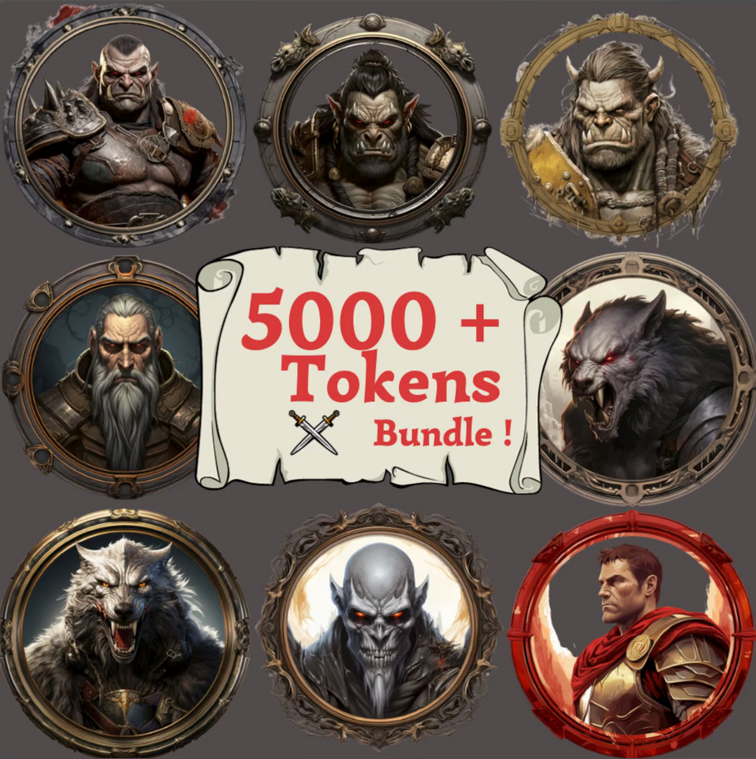 5000 Fantasy Tokens Pack, Digital Download