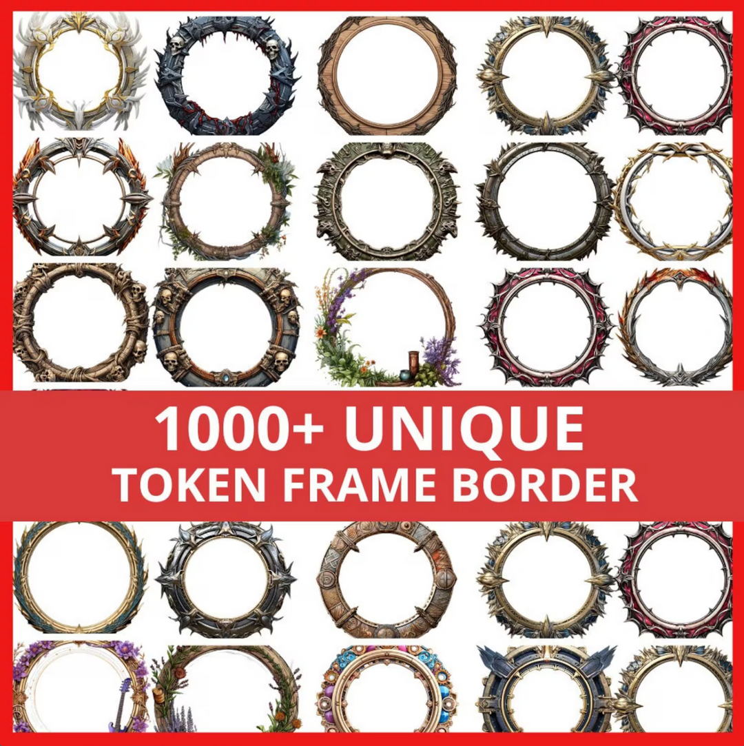 1000 dnd Token Border Frame Pack, Digital Download