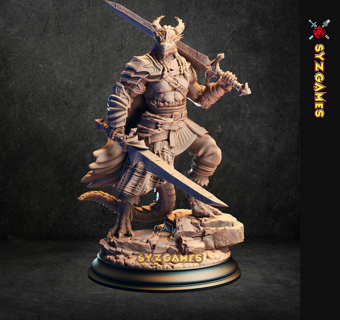 Black Dragonborn Barbarian-Skraa Dark-Eye
