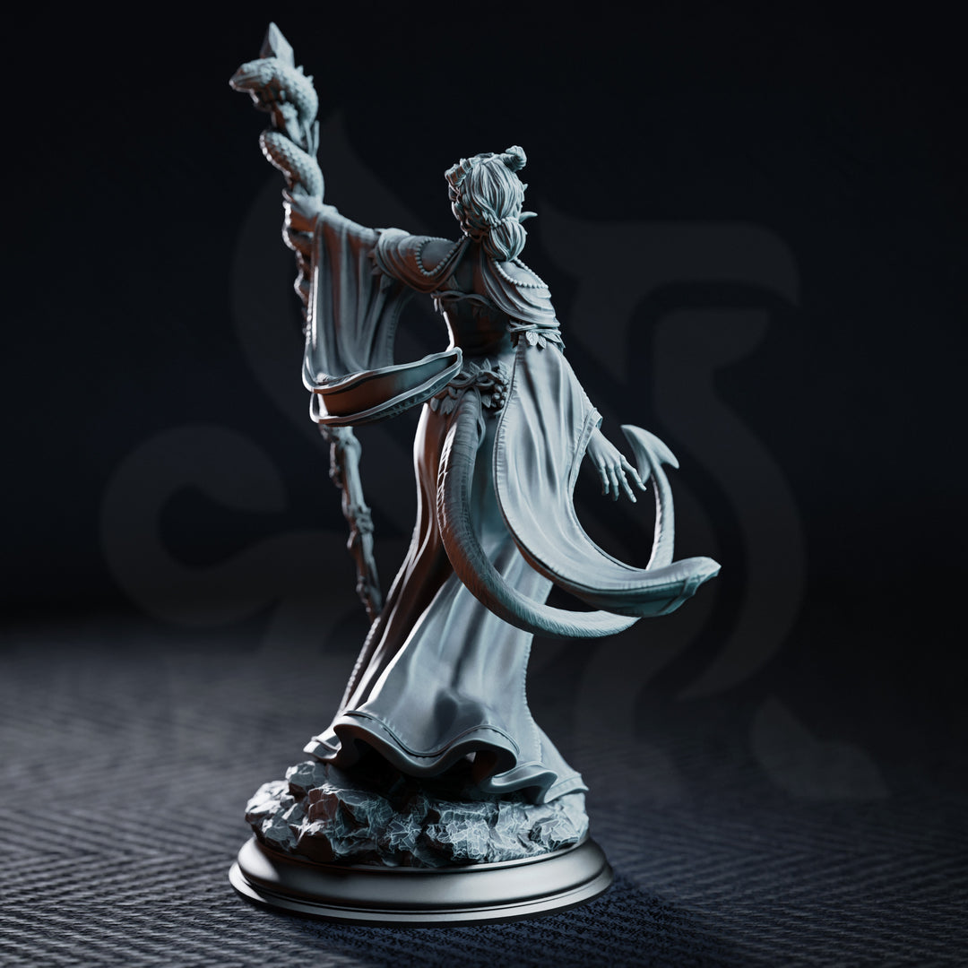 Violet Moonridge - Tiefling Lunar Priestess back view