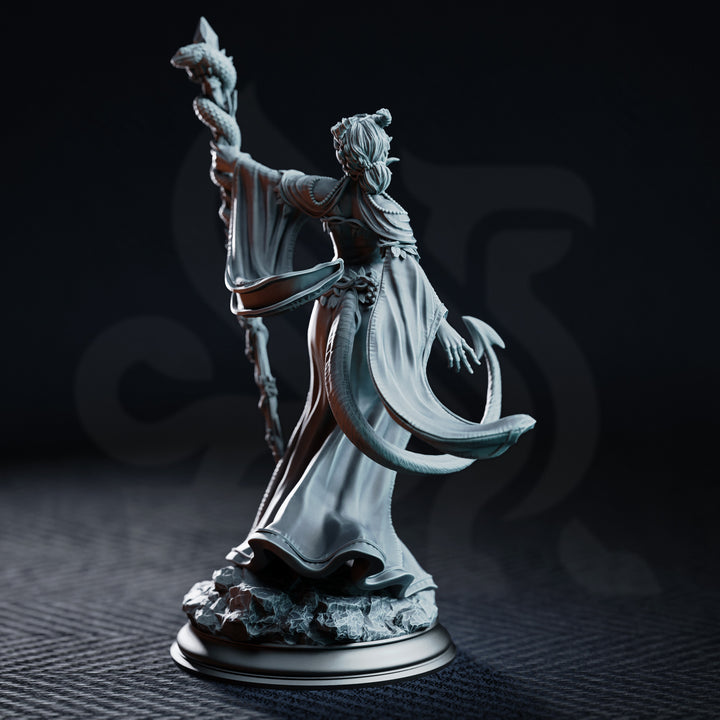 Violet Moonridge - Tiefling Lunar Priestess back view