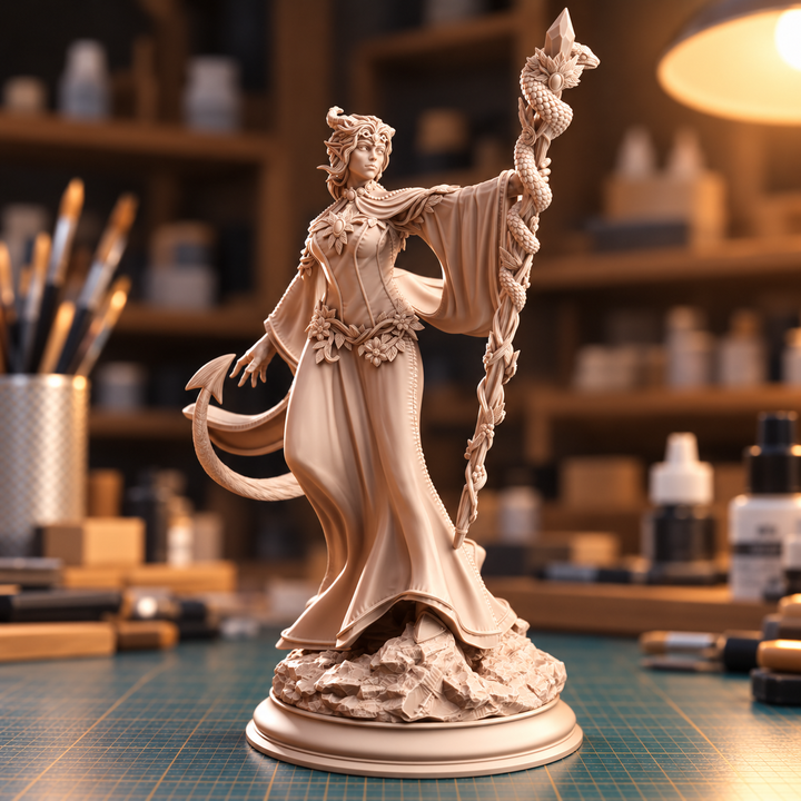 Violet Moonridge - Tiefling Lunar Priestess miniature