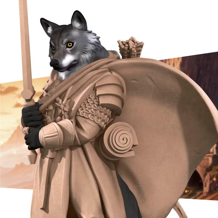 Wolffolk Explorer resin miniature - view 1