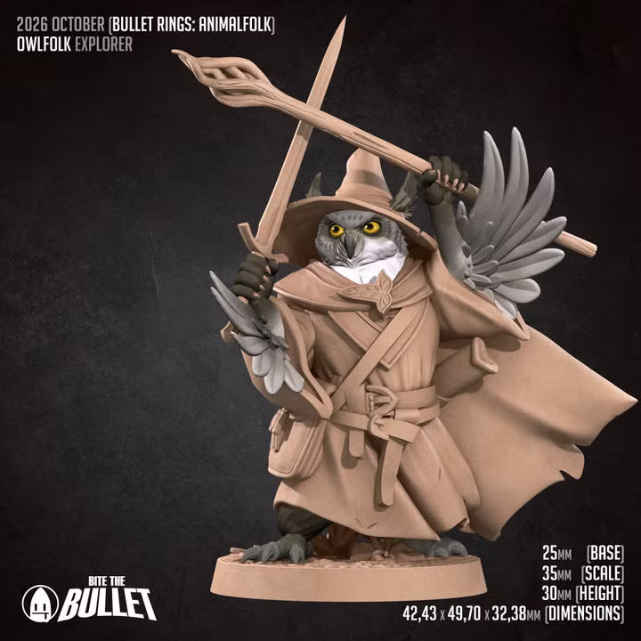 Owlfolk Explorer resin miniature - view 2