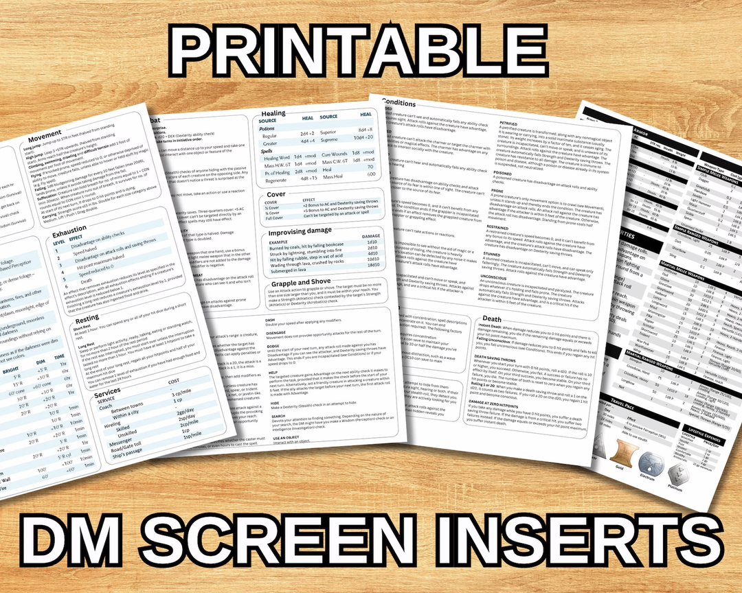 4 Letter Sized 8.5x11 Printable DM Info Sheets Digital Download