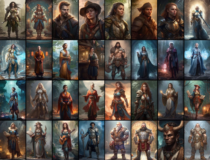 DnD 300 Character Portraits Full Body Picture Mega Bundle Digital Download