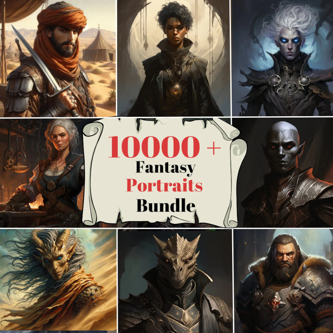 13000 Fantasy Portraits Bundle, Digital Download