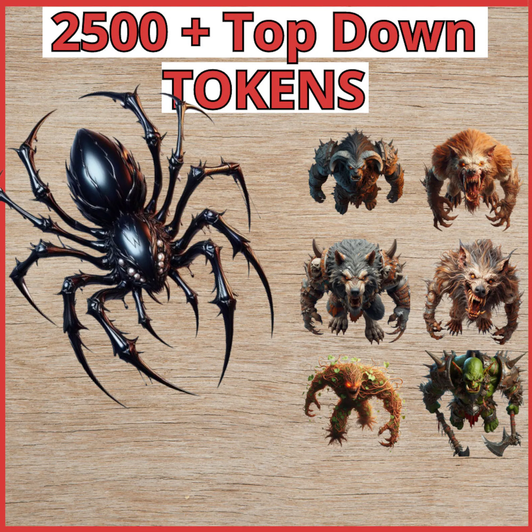 2500+ Top Down Tokens Pack, Digital Download