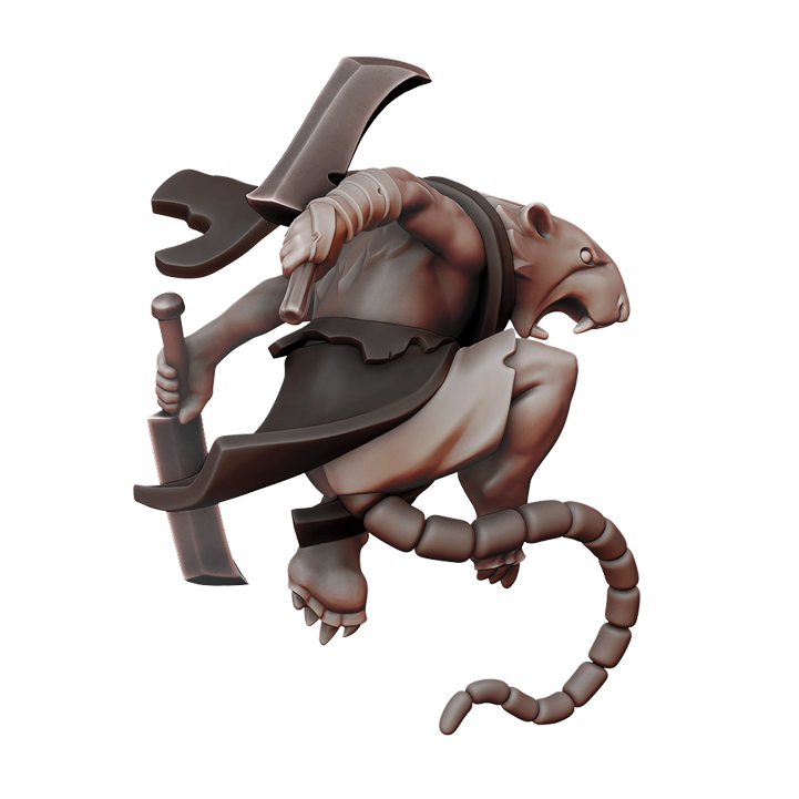 Ratfolk Gutter Runner 3 32mm resin miniature