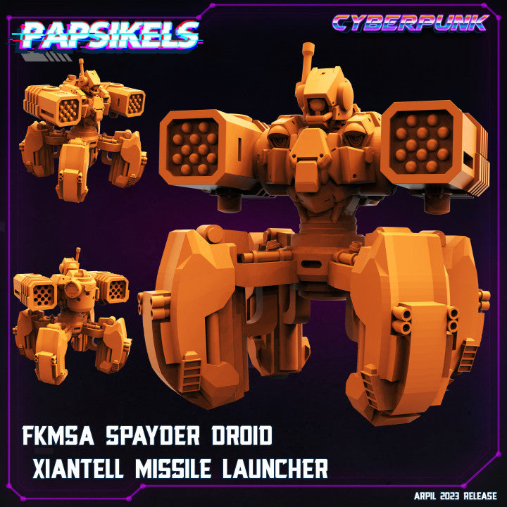 FKMSA Spayder Droid Xiantell Missile Launcher MechWarrior Battletech ...