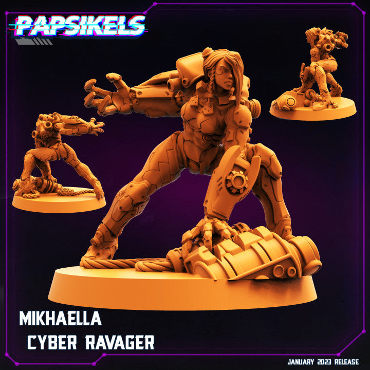 Mikhaella Cyber Ravager Cyberpunk Sci-Fi Miniature DnD RPG Role Playing ...