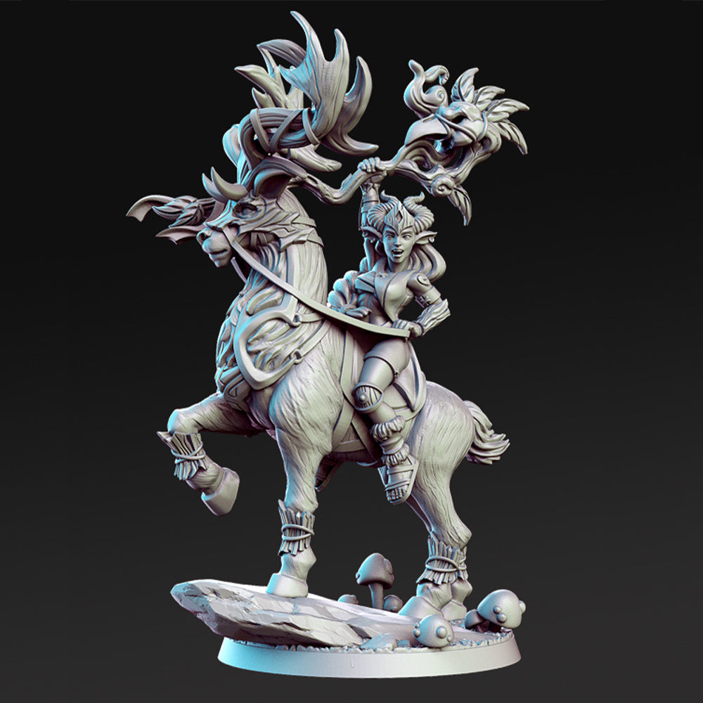 Bronwin Forest Queen with Deer Fantasy Minis DnD Warhammer Roleplaying