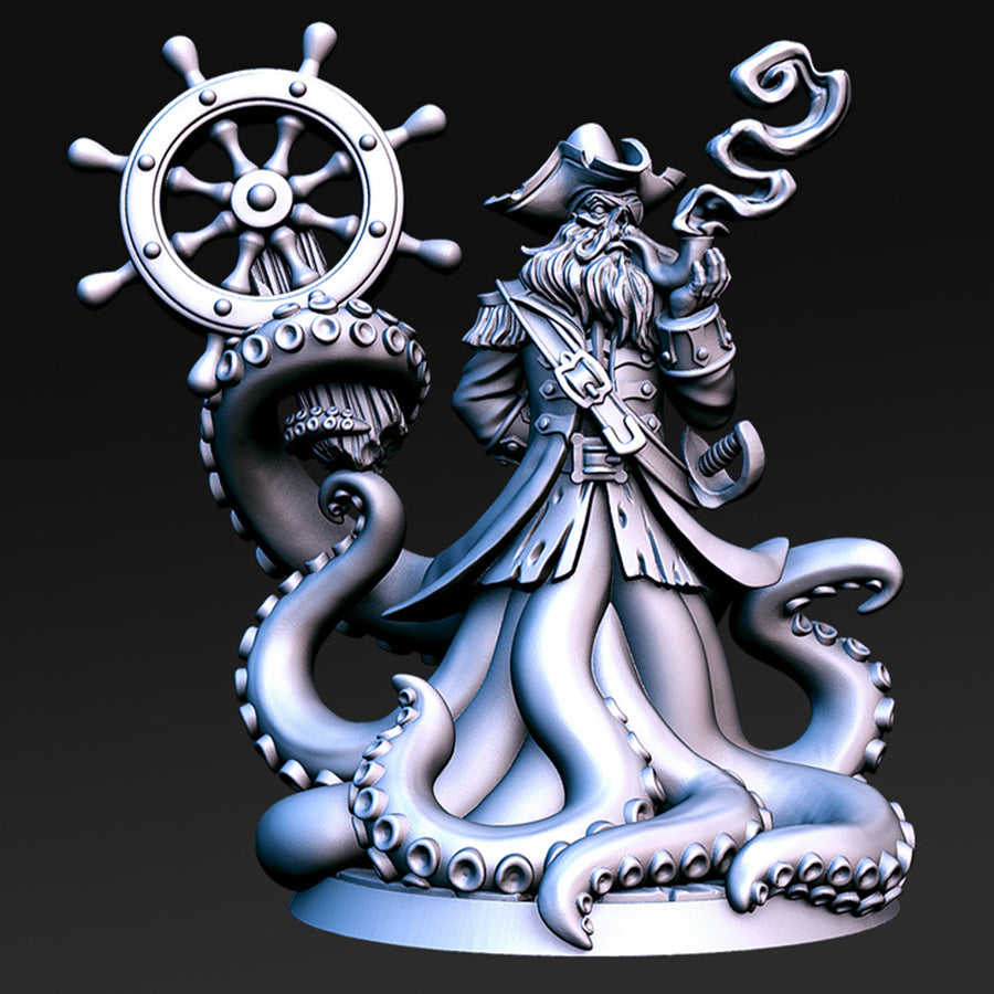 Captain Quidd Pirate Octopus Captain Fantasy Minis DnD Warhammer Roleplaying