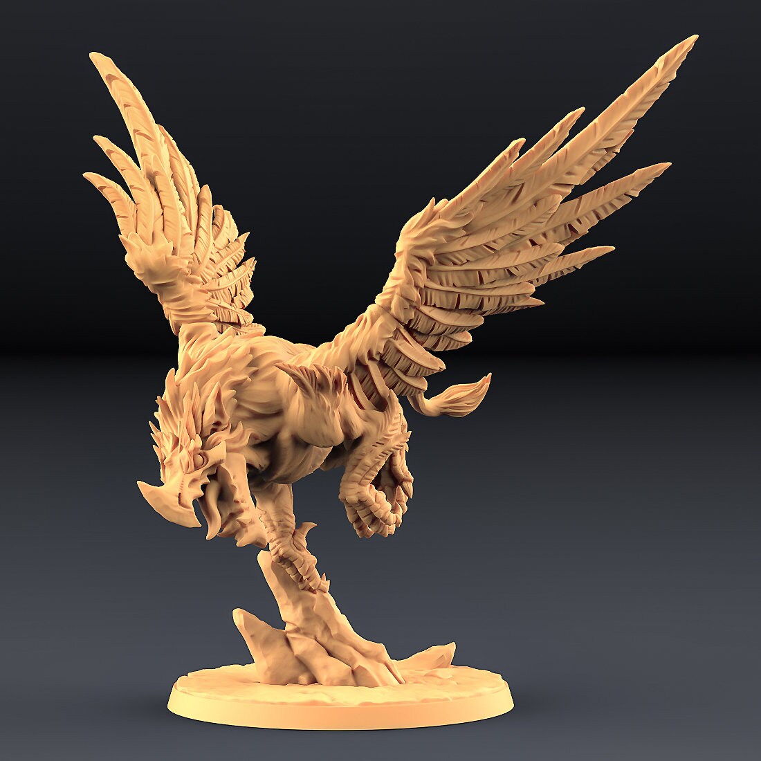 Helga on Gryphone-Dwarven Oathbreaker Champion Hero | 32mm or 28mm Fantasy Miniature | D&D | Artisan Guild