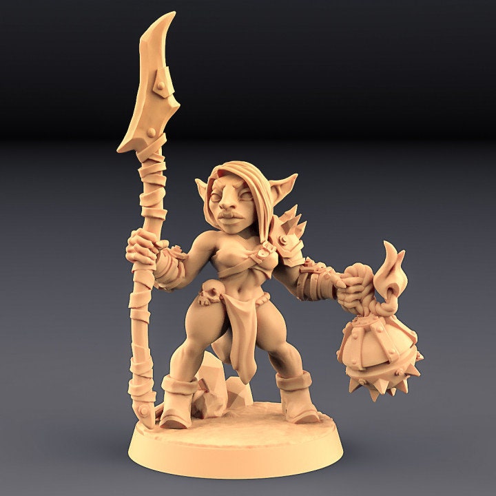 Sparksoot Goblins (Ladies) | 32mm or 28mm Fantasy Miniature | D&D | Artisan Guild