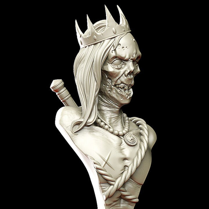 Ruined King Bust | Fantasy Bust | D&D or Warhammer | Tabletop Game | RPG | Print'N Paint