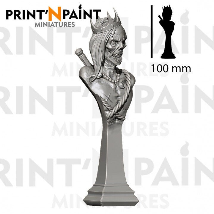 Ruined King Bust | Fantasy Bust | D&D or Warhammer | Tabletop Game | RPG | Print'N Paint