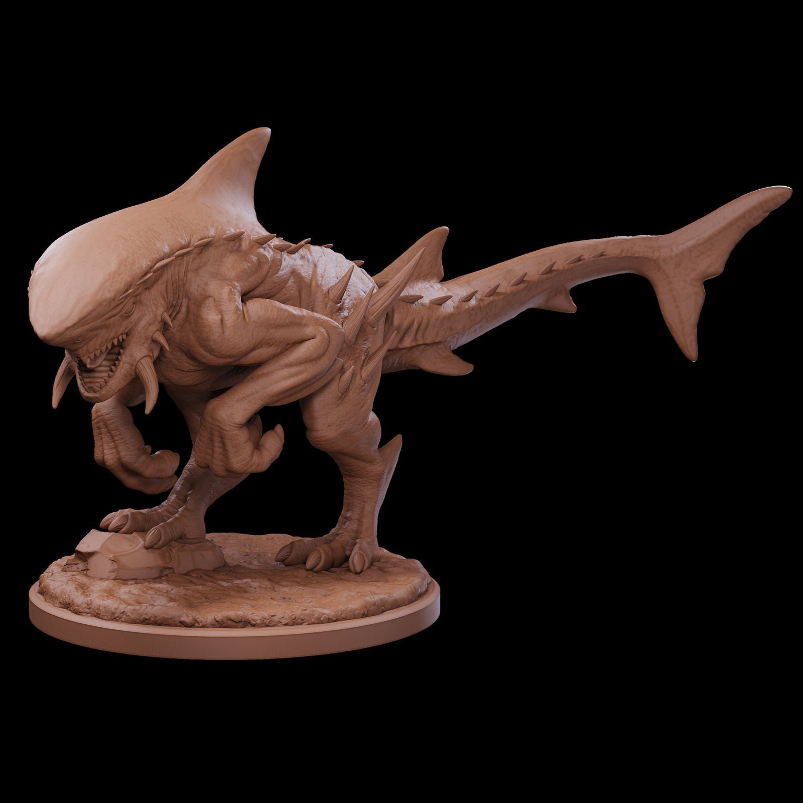 Sharkasaurus | Fantasy Miniature | D&D | Tabletop Game | Role Playing | RPG | Pathfinder | Dragon Trappers Lodge