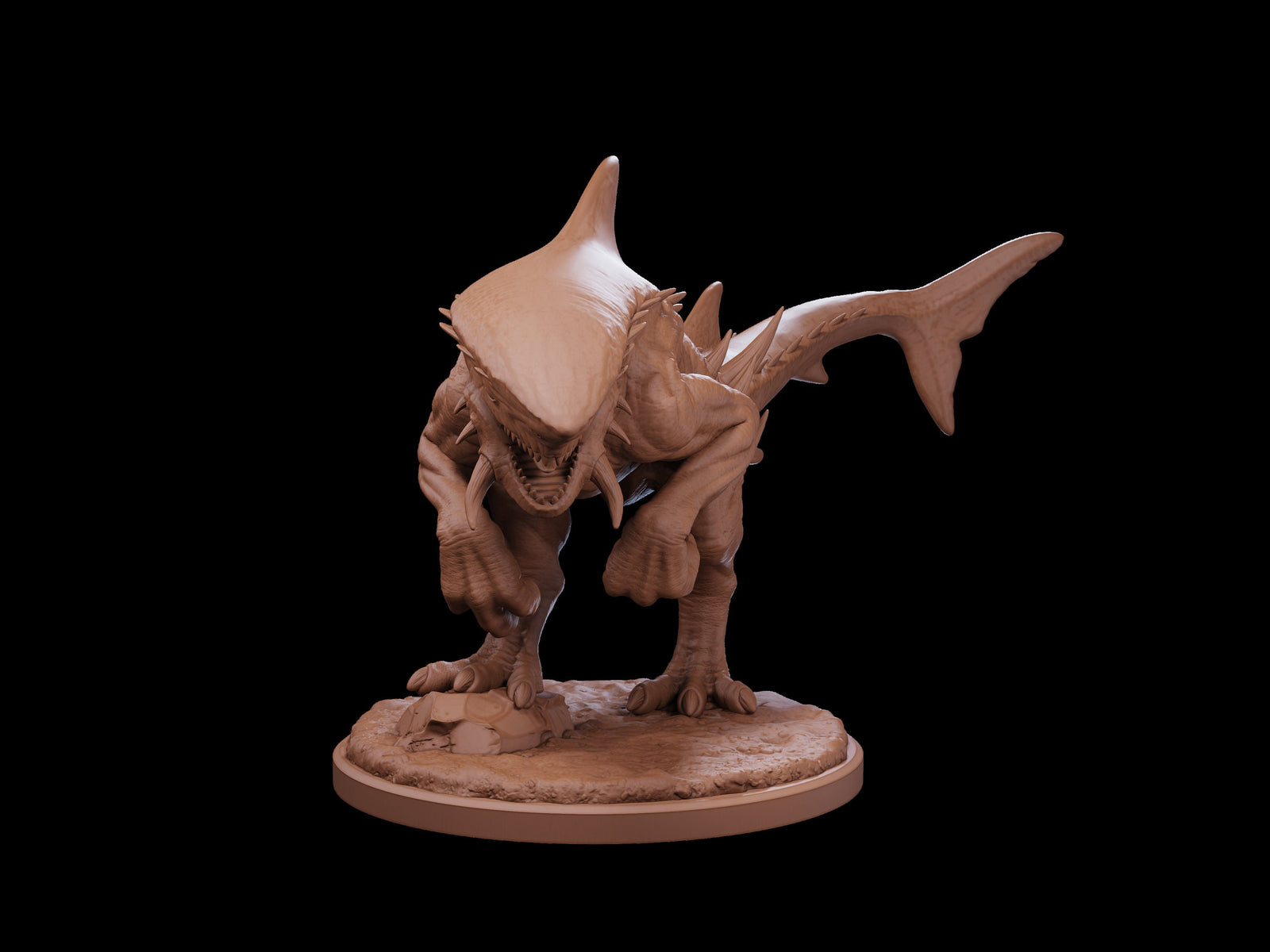 Sharkasaurus | Fantasy Miniature | D&D | Tabletop Game | Role Playing | RPG | Pathfinder | Dragon Trappers Lodge