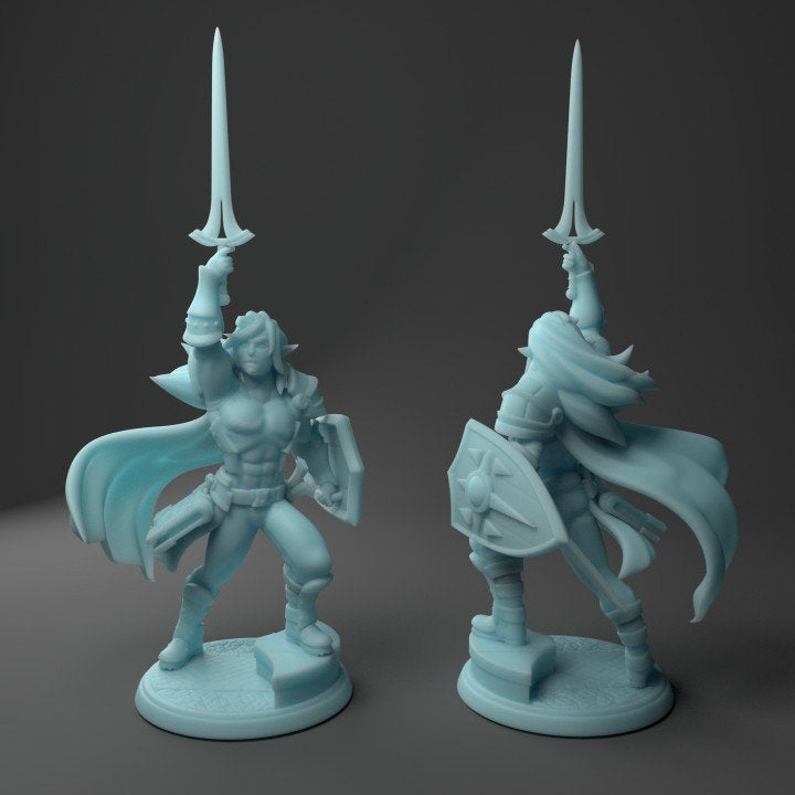Alistair Glimmergaunt the Elf Paladin Fantasy Minis DnD Warhammer Roleplaying 