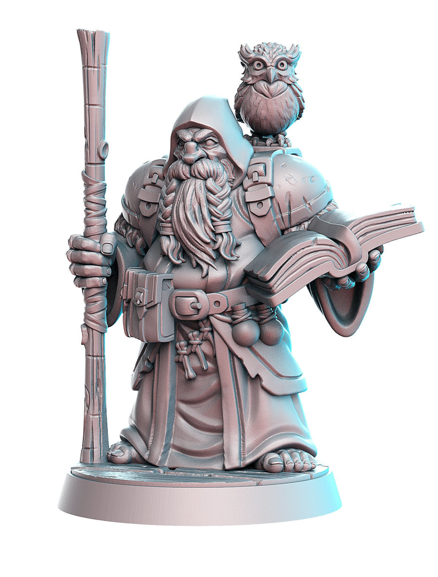 Dramnir | Dwarf Wizard |  32mm or 28mm Fantasy Miniature | D&D | RPG | Tabletop Game | Pathfinder | RN Estudio