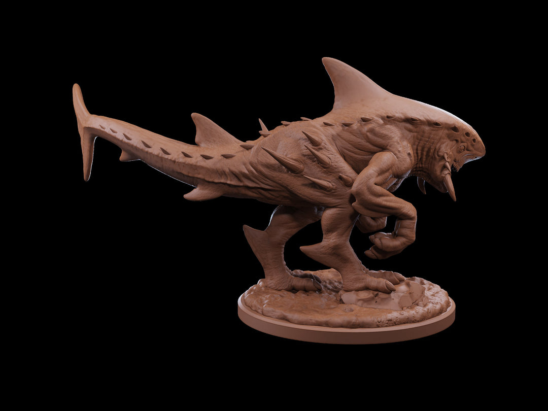 Sharkasaurus | Fantasy Miniature | D&D | Tabletop Game | Role Playing | RPG | Pathfinder | Dragon Trappers Lodge