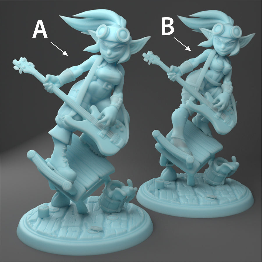 Knox the Goblin Bassist | 32mm or 28mm Fantasy Miniature | D&D | Twin Goddess