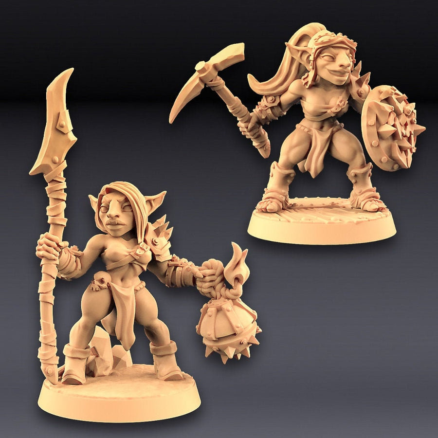 Sparksoot Goblins (Ladies) | 32mm or 28mm Fantasy Miniature | D&D | Artisan Guild
