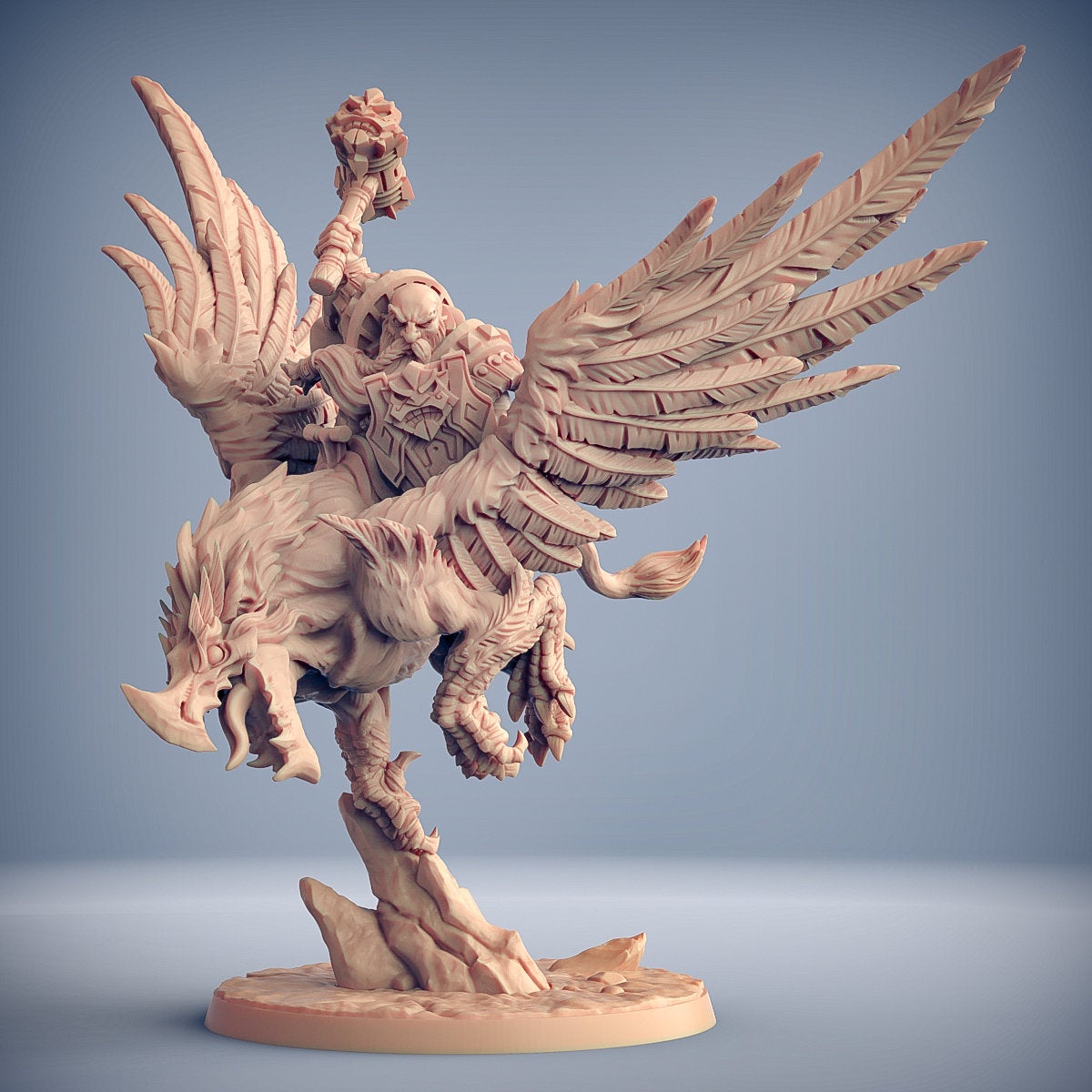 Alvar on Thunderbeak - Dwarven Lord on Gryphon Fantasy Minis DnD Warhammer Roleplaying
