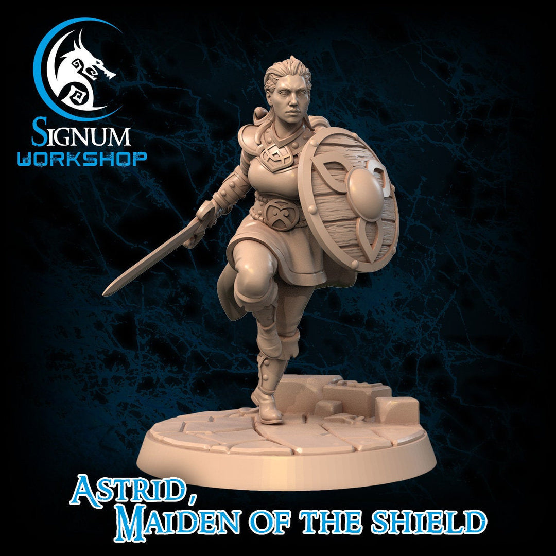 Astrid, Maiden of the Shield Fantasy Minis DnD Warhammer Roleplaying 