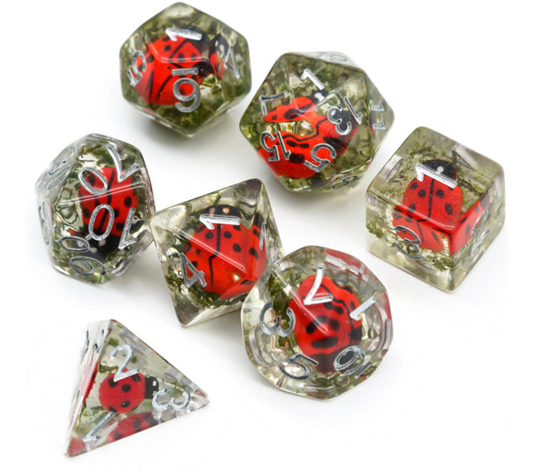 Red Ladybug Polyhedral Dice Set