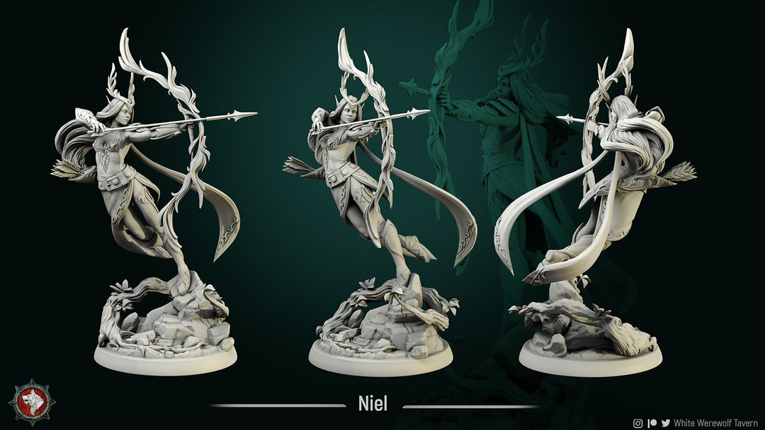 Niel - Elf Queen | Fantasy Resin Miniature | D&D | RPG | Tabletop Game | White Werewolf Tavern