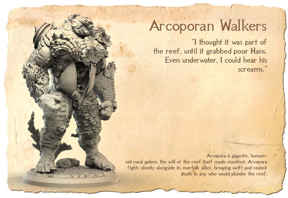 Arcopora the Walker B | Fantasy Resin Miniature | D&D | RPG | Tabletop Game | 3Dartdigital