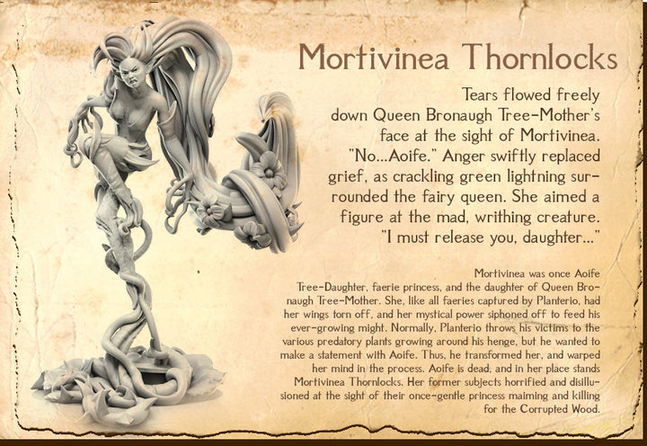 Mortivinea Thornlocks | Fantasy Resin Miniature | D&D or Warhammer | RPG | Tabletop Game | 3Dartdigital
