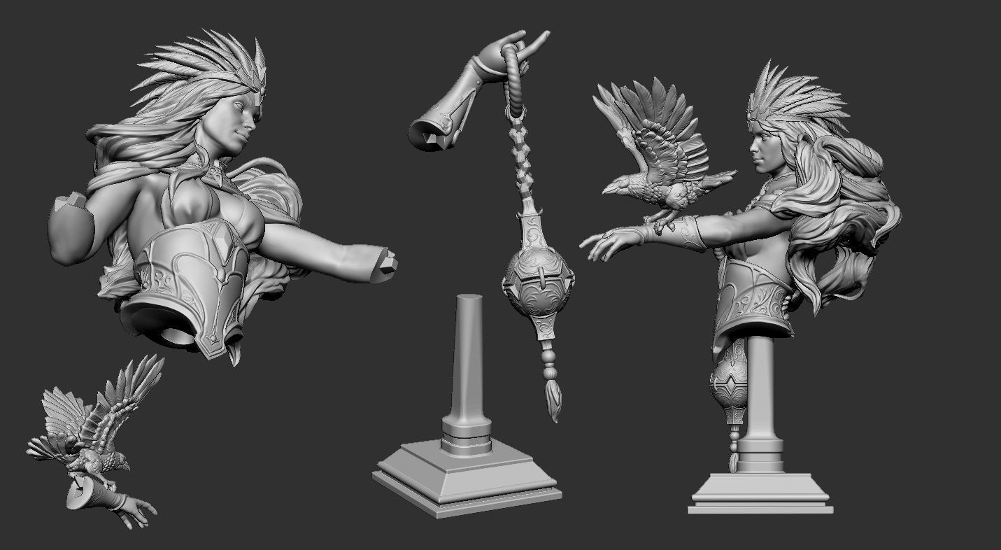 Maletta Bust | Fantasy Resin Miniature | D&D or Warhammer | RPG | Tabletop Game | White Werewolf Tavern