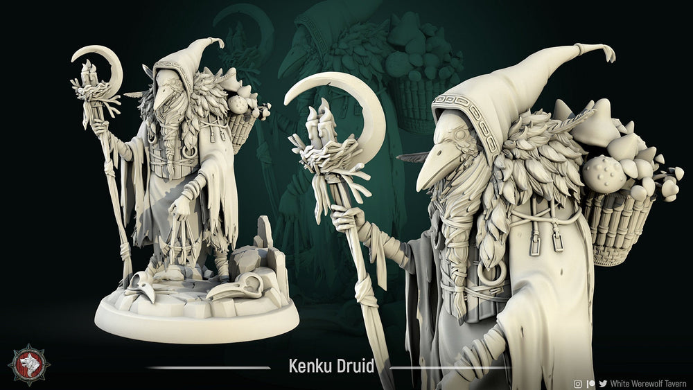 Kenku Druid | Fantasy Resin Miniature | D&D or Warhammer | RPG | Tabletop Game | White Werewolf Tavern