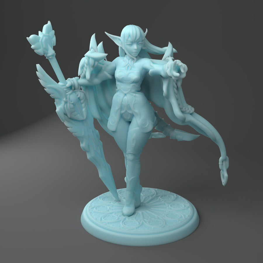 Argenta, The Silver Dragon Elf | Fantasy Miniature | D&D | Twin Goddess