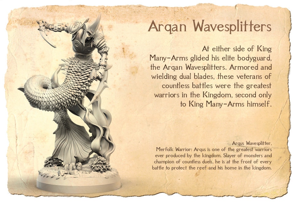 Arqus Wavesplitter B | Fantasy Resin Miniature | D&D | RPG | Tabletop Game | 3Dartdigital