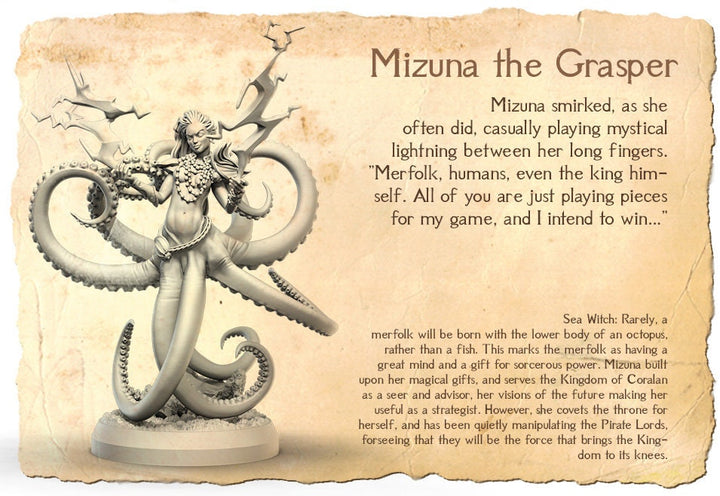 Mizuna | Fantasy Resin Miniature | D&D | RPG | Tabletop Game | 3Dartdigital